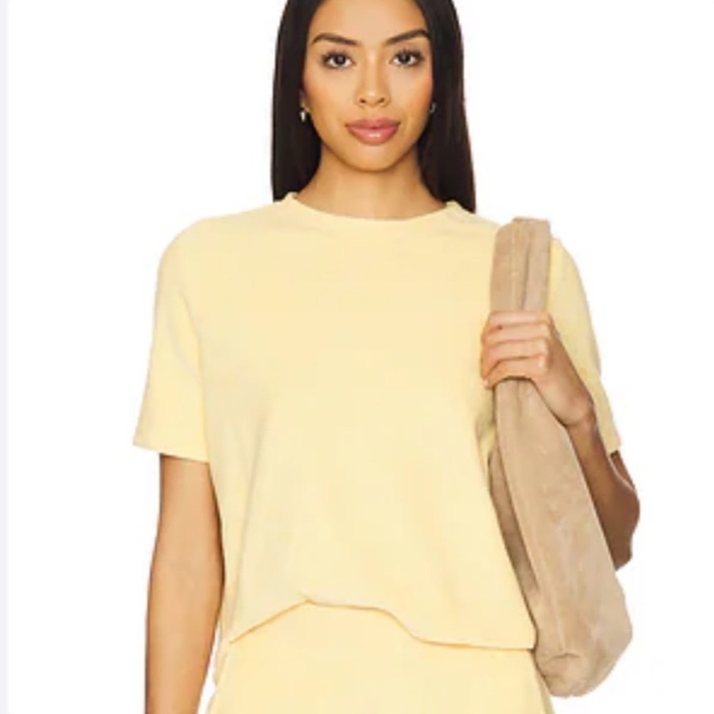 Kule Terry‎ Hurley Tee in Butter Yellow Short Sleeve Crewneck Top Women Medium